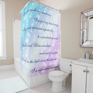Rideaux De Douche Beau bleu / Nettoyage rose Design mantra