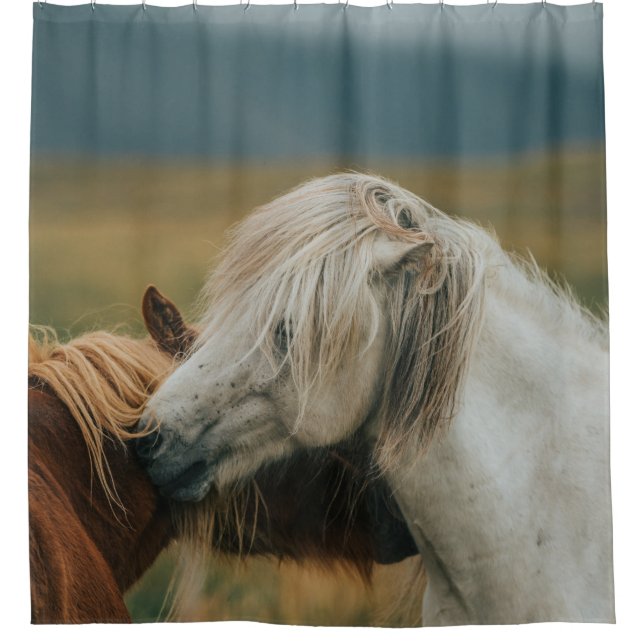 RIDEAUX DE DOUCHE BEAU CHEVAL COUPLE (Devant)