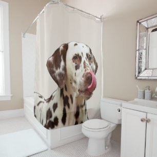 Rideaux De Douche Beau Chien Dalmatien Tan Brown Élégant