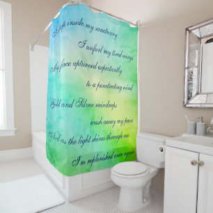 Rideaux De Douche Beau design de mantra de nettoyage bleu / vert