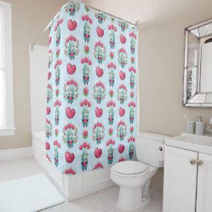 Rideaux De Douche Beau Floral Mason Jar Hearts Motif
