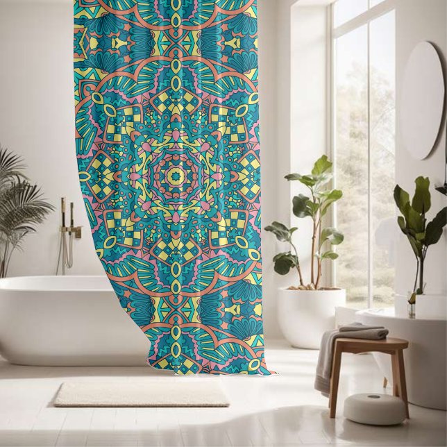 Rideaux De Douche Beau mandala coloré sans couture motif (Créateur téléchargé)