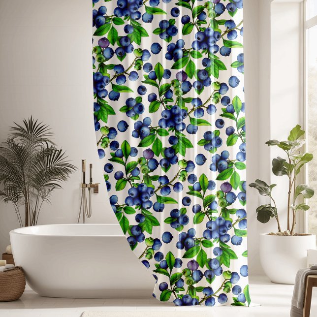 Rideaux De Douche Beau Motif Bleu Berries (Créateur téléchargé)