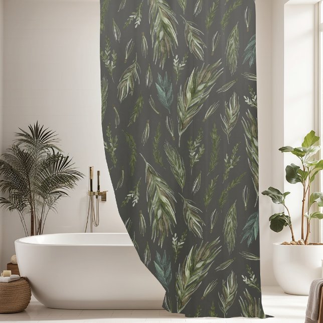 Rideaux De Douche Beau Motif de branche de Pine Tree (Créateur téléchargé)