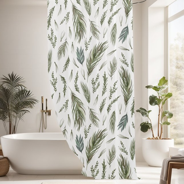 Rideaux De Douche Beau Motif de branche de Pine Tree (Créateur téléchargé)