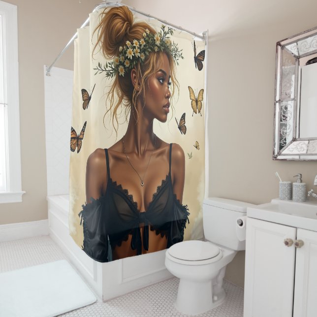 Rideaux De Douche Beauté Éthérée en Fleur (En situation)