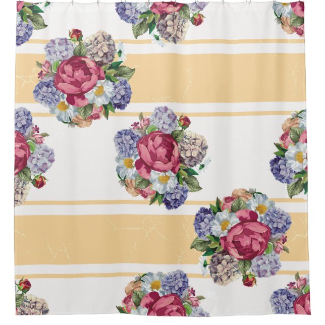 Rideaux De Douche Beautiful floral seamless pattern with hydrangea p (Devant)