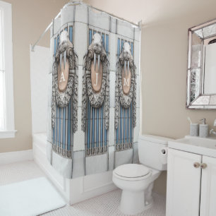 Rideaux De Douche Beaux Arts Walrus Sculpture Monogramme personnalis