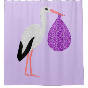 Rideaux De Douche Bébé Cigogne genre neutre Violet