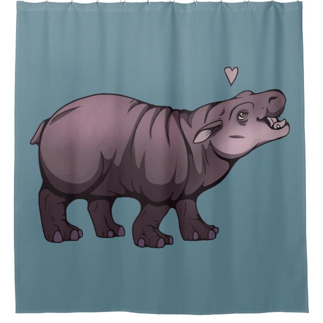 Rideaux De Douche Bébé Hippopotame Nain (Devant)