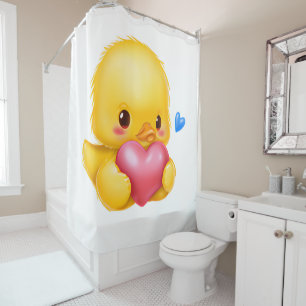 Rideaux De Douche Bébé mignon avec coeur rose Valentine
