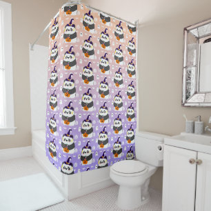 Rideaux De Douche Bébé mignon Halloween Panda Trick ou traitement