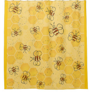 Rideaux De Douche Bee Buzzing Honey Bees mignonne