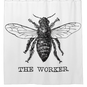 Rideaux De Douche Bee Worker Honey Black Bumblebee