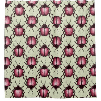Rideaux De Douche Beetle Rose Cute Bute Art - Insect Lover