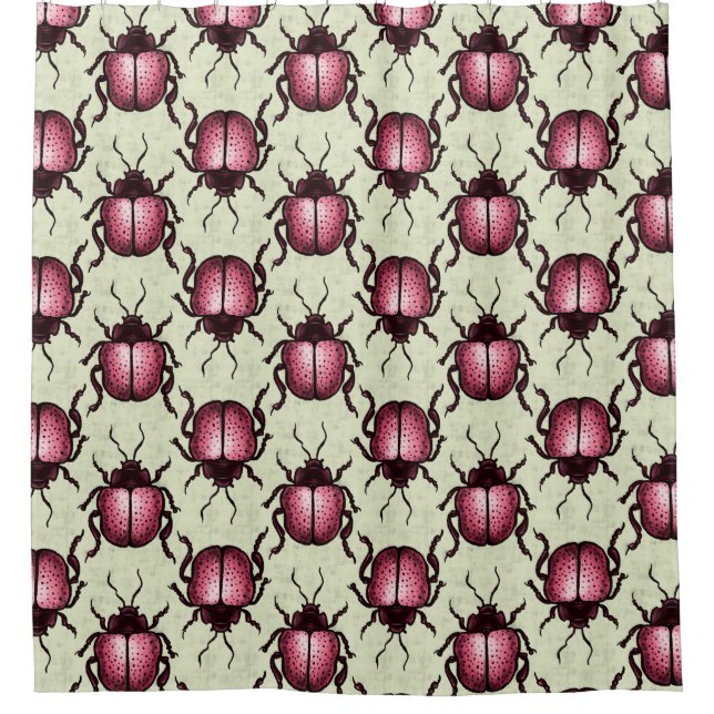 Rideaux De Douche Beetle Rose Cute Bute Art - Insect Lover (Devant)