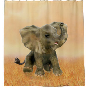 Rideaux De Douche Bel éléphant africain de bébé