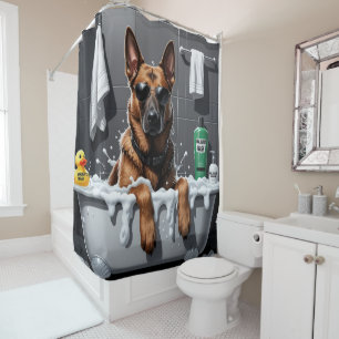 Rideaux De Douche Belge Malinois Sloppy Sleepy Cute Funny