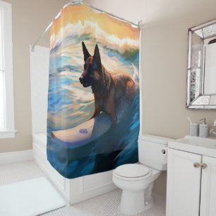Rideaux De Douche Belge Shepherd Beach Surf Peinture
