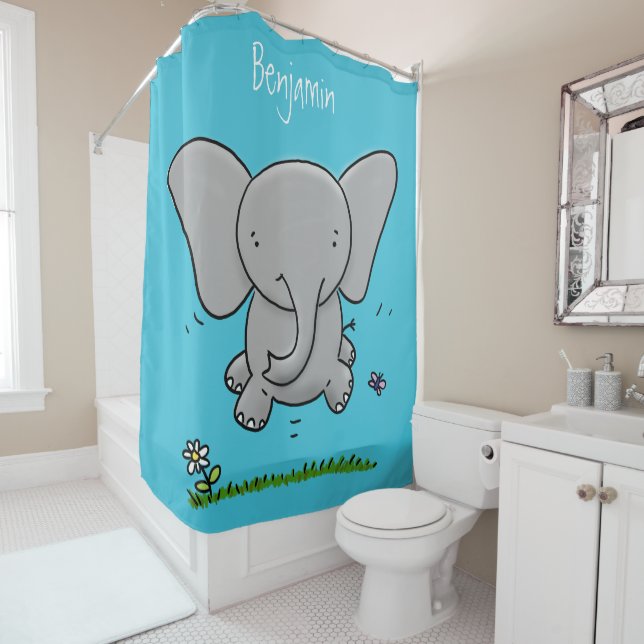 Rideaux De Douche Belle adorable dessin d'éléphant bébé (En situation)