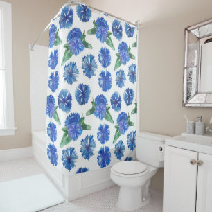Rideaux De Douche Belle aquarelle bleu cornfleurs