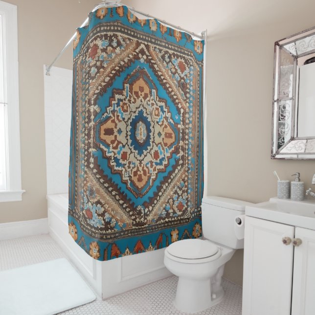 Rideaux De Douche Belle collection turque ancienne Motif moderne (En situation)