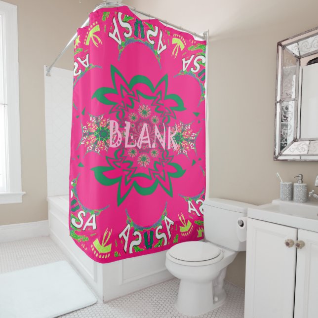 Rideaux De Douche Belle Extraordinaire Belle Blank Feminine rose (En situation)