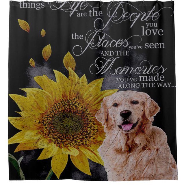 Rideaux De Douche belle fleur Golden Retriever (Devant)