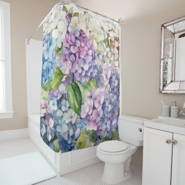 Rideaux De Douche Belle Hydrangea fleurs flore fleuriste amoureux (En situation)