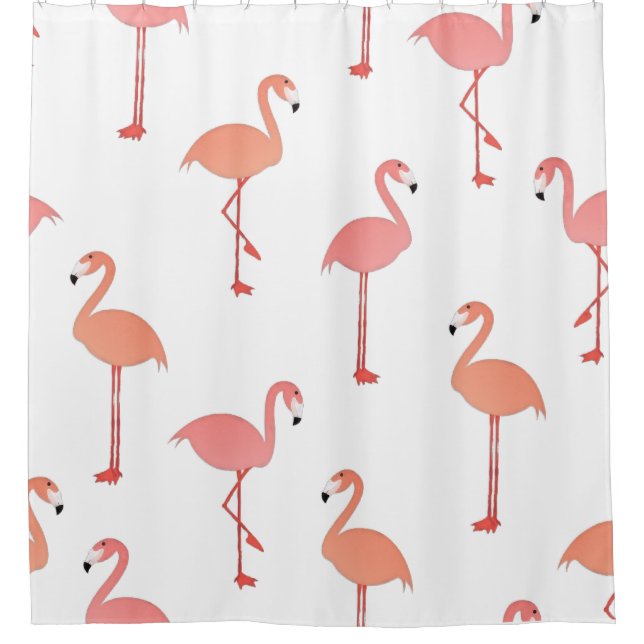 Rideaux De Douche Belle illustration d'été flamingo sans couture mot (Devant)