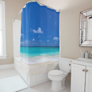 Rideaux De Douche Belle Plage Bleue Sable Mer Nautique