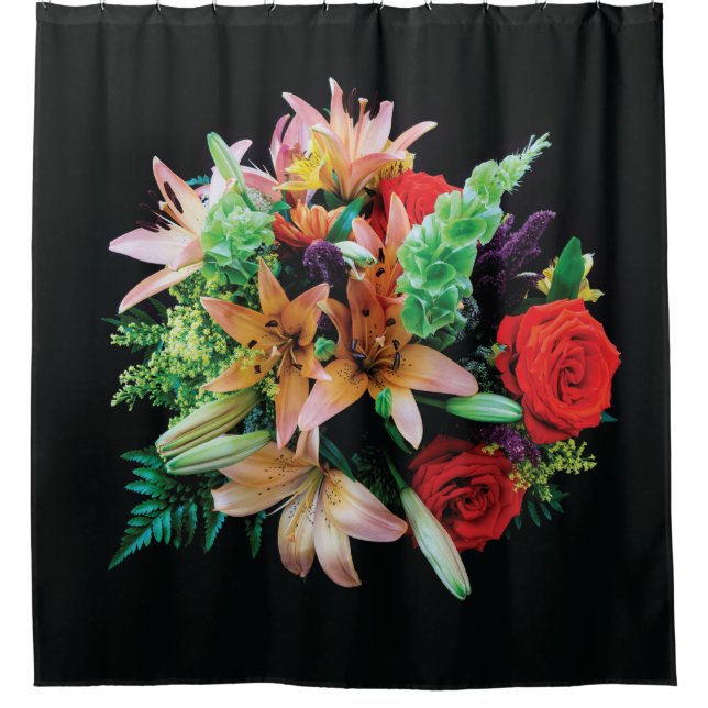 Rideaux De Douche Belles Fleurs Jeter Oreiller (Devant)