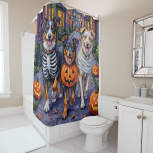 Rideaux De Douche Berger Australien faisant Trick-or-Treat pour Hall
