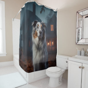 Rideaux De Douche Berger Australien Halloween Épouvantable