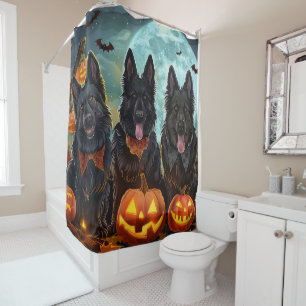 Rideaux De Douche Berger belge Halloween Éffrayant