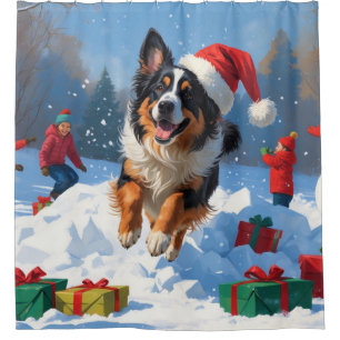 Rideaux De Douche Berger belge Scène de neige festive de Noël