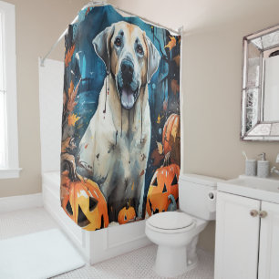 Rideaux De Douche Berger d'Anatolie Halloween avec citrouilles effra