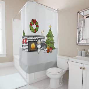Rideaux De Douche Berger des Shetland Blue Merle dans une salle de N