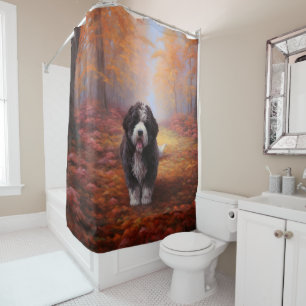 Rideaux De Douche Bernedoodle en automne Leaves automne Inspire