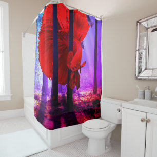 Rideaux De Douche Bêta rouge