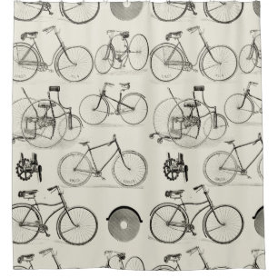 Rideaux De Douche Bicyclettes vintages