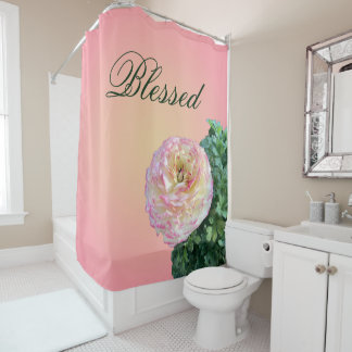 Rideaux De Douche Bienheureux Floral rose