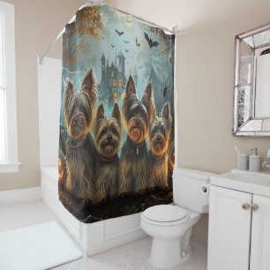 Rideaux De Douche Biewer Terrier Halloween Night Doggy Délice