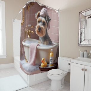 Rideaux De Douche Biewer Terrier Sloppy Sleepy Cute Funny