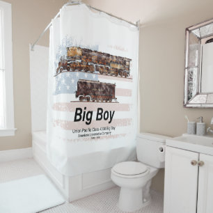 Rideaux De Douche Big Boy Train à vapeur Vintage Locomotive américai