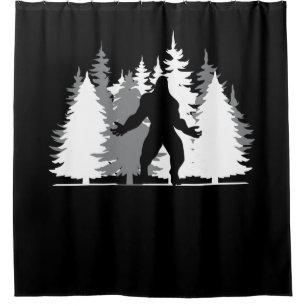 Rideaux De Douche Bigfoot in the Forest Sasquatch Yeti