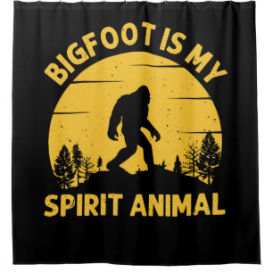 Rideaux De Douche Bigfoot is My Spirit Animal Retro Sunset