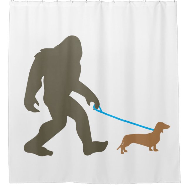 Rideaux De Douche Bigfoot Walking Dachshund Sasquatch Doxie Chig Cad (Devant)