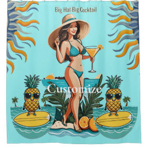 Rideaux De Douche Bikini Babe Big Casquette - Big Cocktail Thunder_C