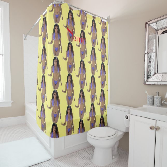 Rideaux De Douche Bikini brun beauté Thunder_Cove (En situation)